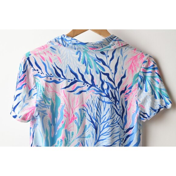 Lilly Pulitzer Women's 3/4 Sleeve Blue Pink Floral Pattern Dress Size S - Picture 9 of 11